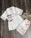 Bộ ngủ pijama đùi lụa satin cao cấp