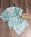 Bộ ngủ Pyjama tay ngắn quần ngắn lụa satin