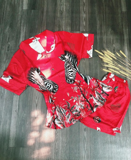 Bộ ngủ Pyjama tay ngắn quần ngắn lụa satin