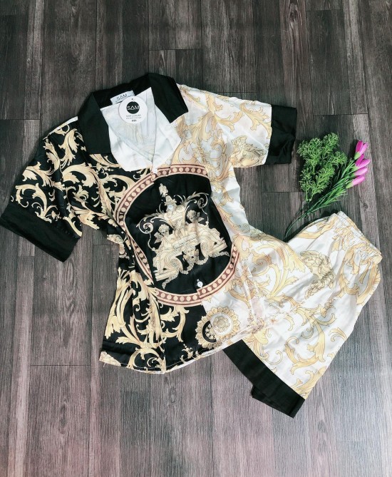 Bộ ngủ Pyjama tay ngắn quần ngắn lụa satin