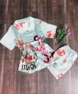 Bộ ngủ Pyjama tay ngắn quần ngắn lụa satin