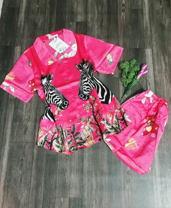 Bộ ngủ Pyjama tay ngắn quần ngắn lụa satin