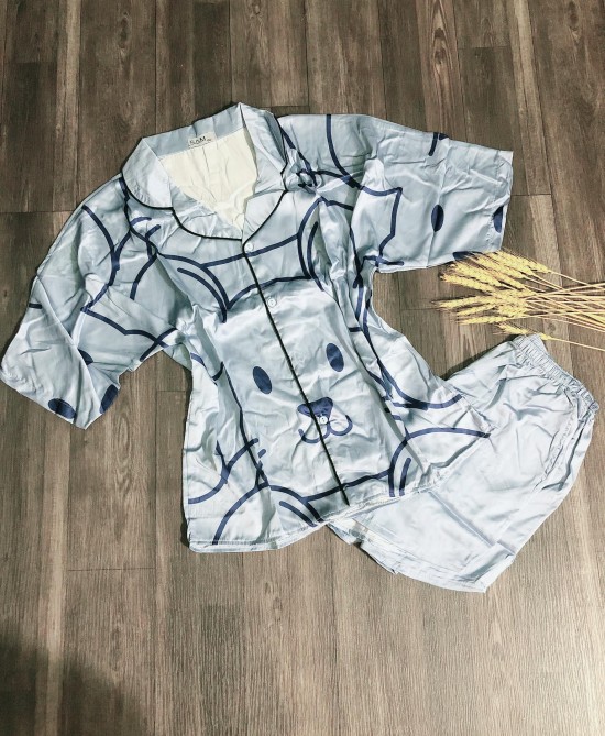 Bộ ngủ Pyjama tay ngắn lụa satin