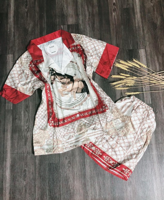Bộ ngủ Pyjama tay ngắn lụa satin