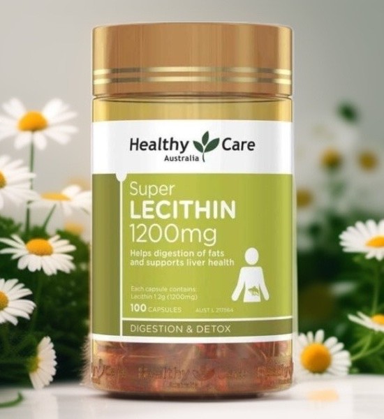 Mầm đậu nành Super Lecithin 1200mg 100 viên mẫu mới Healthy Care Úc