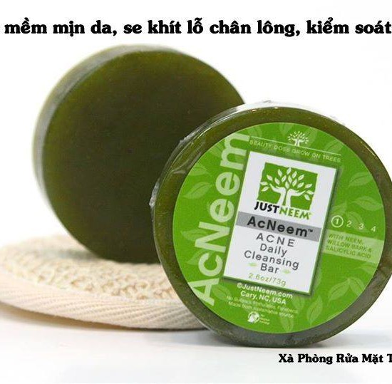 xà phòng neem giảm mụn, sáng da, se khít lỗ chân lông